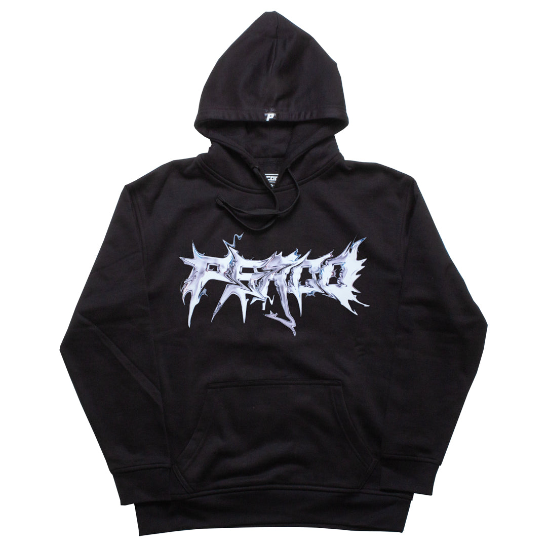 Metal on sale logo hoodie