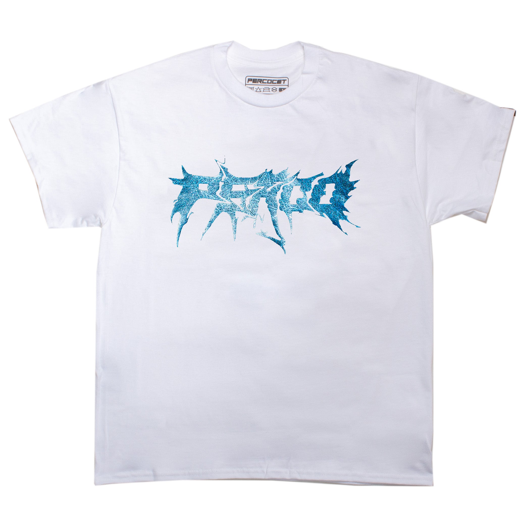 BLUE METAL TEE WHITE