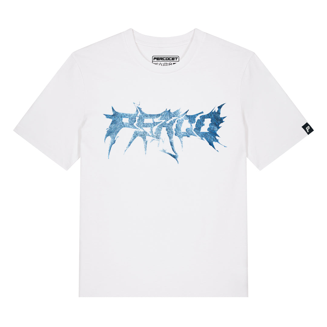 BLUE METAL TEE WHITE